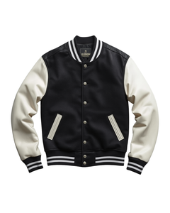 Vestes universitaires classiques pour hommes personnalisées, corps en laine de qualité supérieure, manches en cuir véritable, coupe ajustée décontractée, style vintage universitaire - Product Image 1