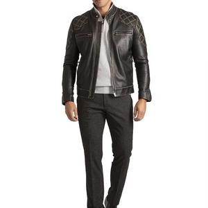 2025 Reversible Best <b>Men</b> Stand Collar Streetwear Leather <b>Jacket</b> Hot Sale Trendy Look <b>Long</b> Sleeved Embroidery Mend - Product Image 4