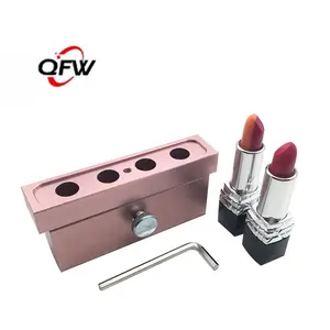 QFW 12.1mm ouro rosa 2/4/6/12 cavidades 4 furos quente DIY batom máquina de molde de batom personalizado