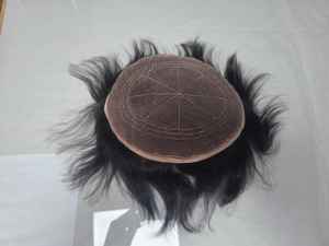 Prothèse capillaire complète en dentelle, cheveux humains indiens Remy, bouclée pour hommes, densité 100%, longueur courte TAZ HAIR BANGLADESH - Product Image 3