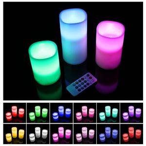 Bougies LED sans flamme 12 couleurs avec télécommande et minuterie automatique, sans fumée, en cire véritable, pour anniversaire, effet vacillant - Product Image 1