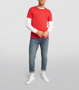 สำหรับเสื้อยืดแขนสั้นสีดำสำหรับผู้ชาย โลโก้ด้านหน้า คอกลม ลำลอง ระบายอากาศได้ดี ผ้าฝ้ายฟลีซ ทรงหลวม - Product Image 3