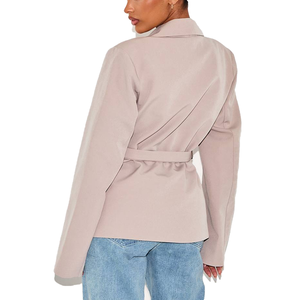 Ensemble de costume professionnel pour femmes, motif uni, respirant, vêtements de bureau, blazer, ensemble 2 pièces, polyester, OEM, ODM, vente en gros, sur mesure - Product Image 4