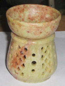 Incredible Handmade Design Of Floral Carved Polished Product Of Soapstone <b>Oil</b> <b>Burner</b> Tea Light Lamp Holder Gifted For Decoration - Product Image 3