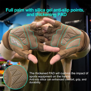 Guantes de Gimnasio para Hombre y Mujer, Guantes Acolchados para Levantamiento de Pesas con Soporte para Muñeca, Protección Completa de la Palma y Agarre de Silicona - Product Image 3