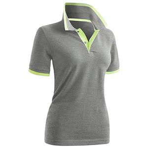 ¡La mejor edición de estilo informal personalizado para mujeres para Polos patrón sólido con decoración de insignia de punto transpirable ahora a un precio! - Product Image 2