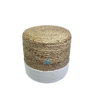 <b>Vintage</b> Style Cotton Seagrass Ottoman Handmade Woven Pouf Decorative Floor Cushion Wholesale OEM ODM - Product Image 5