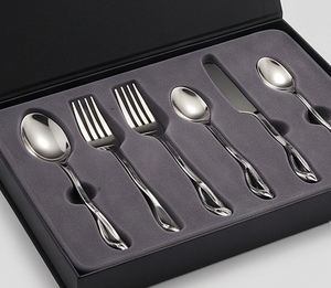 Ensemble de couverts modernes en acier inoxydable avec finition miroir, compatibles lave-vaisselle, pour mariage, fourchette, cuillère, couteau - Product Image 6