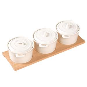 Plateau de service rectangulaire en bois d'acacia de grande taille, très demandé, empilable, pour desserts, disponible - Product Image 2