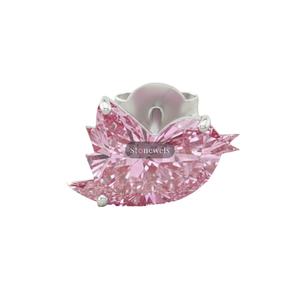 Regalos de Navidad, Pendientes de Oro Fino de 925 con Diamante Rosa de Laboratorio de 5 Quilates con Certificación GIA IGI, Chapados en Plata de Ley, para Él - Product Image 1