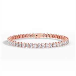 Bracelet tennis ovale de 7 pouces en diamant de laboratoire taillé, or 18 carats, vente en gros, fabricant OEM, bijoux fins personnalisés - Product Image 1