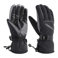 Gants de ski d'hiver à thème ski, coupe-vent, compatibles écrans tactiles, avec doublure polaire épaisse, unisexes