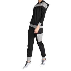 High Quality Vintage Acid Wash Winter 100% Cotton Sweat Suit for Women Oversized Cut <b>Sew</b> Fleece Distressed Tracksuit <b>Set</b> - Product Image 2