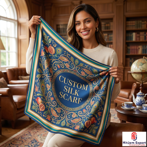Custom Satin Printed Fashion Scarf Fabric Private Label Promotional Scarf OEM ODM Textile Manufacturer Supplier Custom Fabric - Product Image 4