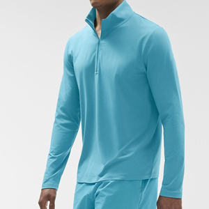 Wholesale Men's Long Sleeve Half Zip Sports T <b>Shirt</b> Breathable Running Fitness Activewear - Product Image 5