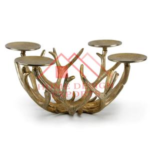 Centros de Mesa con Astas de Ciervo Doradas, Portavelas Modernos para Interiores, Soportes para Velas de Pilar para Hogares, Hoteles y Restaurantes - Product Image 2