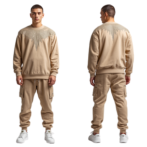 Traje Deportivo con Cristales de Imitación Estilo Imperial para Hombre, Ropa Urbana Premium, Precio de Mayoreo en Oferta - Product Image 1