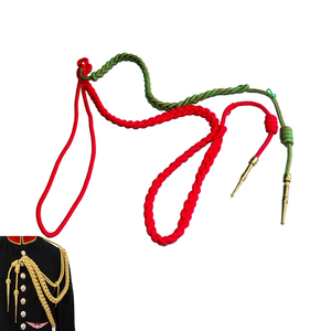 Shoulder Cords Lanyard Red Linked Green Red Two Brass Uniform Aiguillette - Product Image 1