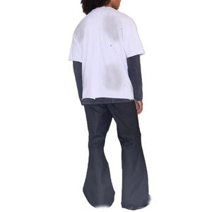 Camiseta de Hombre de Doble Manga con Bordado Chenille, 240GSM, Algodón, Corte Holgado, Etiqueta Privada Personalizada, Fabricante OEM - Product Image 2