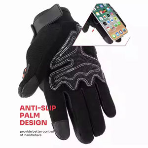 Gants de moto en cuir durables pour hommes, protection intégrale des doigts, compatibles écran tactile, pour aventures en plein air - Product Image 2