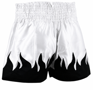 Pantalones Cortos de Muay Thai con Logotipo Personalizado al por Mayor, Pantalones Cortos de Kickboxing con Apliques de Llamas Negras, Pantalones Cortos de Boxeo MMA Transpirables, Pantalones de Artes Marciales - Product Image 2