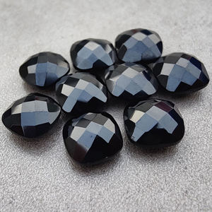 Super Fine Quality Calibrated 100% Natural Black Onyx Cushion Checkerboard Cut Healing Gemstone For Rings Bracelets Making Use - Product Image 3