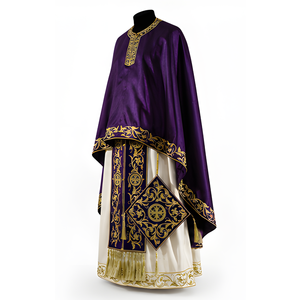 Ensemble de vêtements de prêtre orthodoxe brodés sur mesure avec design de croix dorée Phelonion pour adulte unisexe, service OEM, qualité supérieure, personnalisé - Product Image 6