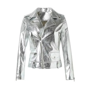 Veste en cuir véritable à texture python pour femme, en cuir de vachette de qualité supérieure, vêtement d'extérieur tendance, service OEM ODM, échantillon disponible en gros - Product Image 1