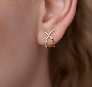 Contemporary Vintage 14KT Gold Plated IGI Certified Lab Grown Diamond Wedding <b>Earrings</b> for Women Stylish <b>Fine</b> Jewelry - Product Image 5