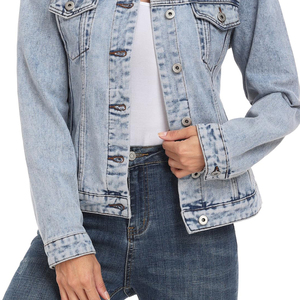 Premium Women's Denim Jacket Casual Winter Waterproof Breathable Cotton <b>Button</b>-Up <b>Coat</b> 100% Cotton Premium Women's Denim Jacket - Product Image 6