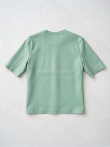 Fabricant de t-shirts en cuir PU personnalisés, t-shirt en cuir véritable uni à col rond, t-shirt en cuir d'été pour homme - Product Image 2