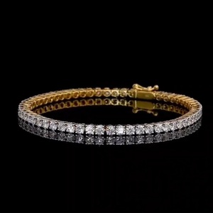 กำไลเทนนิสทองคำขาว/ทองคำกุหลาบ 14K ประดับเพชรทรงบริลเลียนต์คัท เพชรเลี้ยงในห้องปฏิบัติการ ความใส VVS2 สี F รับรองโดย IGI เหมาะสำหรับงานแต่งงาน - Product Image 3