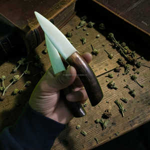 Cuchillo de bolsillo hecho a mano con hueso de búfalo blanco y mango de madera a precio económico. - Product Image 5