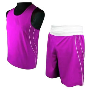Conjunto de Chaleco y Pantalones Cortos de Boxeo, 100% Poliéster, Uniformes de Boxeo Unisex al por Mayor, Uniformes de Kick Boxing Personalizados Lisos - Product Image 1