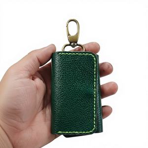 Wholesale <b>Leather</b> <b>Keychain</b> Genuine <b>Leather</b> Metal Key Ring with Custom Logo Fashion Key Holder Gift for Men Women - Product Image 1