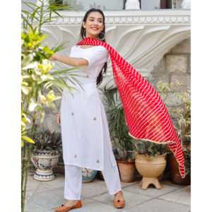 Conjunto de Traje Blanco Recto de Tela Crepé de Rayón Transpirable para Mujer, Talla XS - Product Image 2