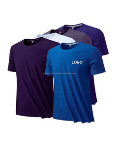 T-shirt formel pour homme avec motif brodé sérigraphie style solide en polyester/coton tricoté - Product Image 3