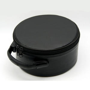 Wholesale Round <b>Red</b> Polyester Storage Case with Black Handle Durable Design for Embroidery Crafts - Product Image 4