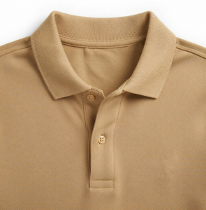 Camisa de Hombre Personalizada de Algodón Piqué, Color Caqui Sólido, Manga Corta, Corte Ajustado, Transpirable, Informal, para Golf, Tenis, Trabajo, Uniforme - Product Image 3