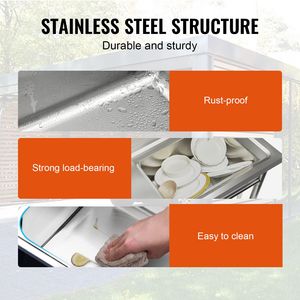 "Commercial <b>Kitchen</b> Stainless Steel Utility Sink 1 Compartment 47.2 X 19.7 X 37.4 cm Free Standing Workbench Faucet <b>Legs</b>" - Product Image 3