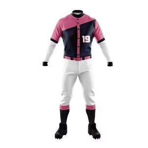 Custom <b>Baseball</b> Softball Jersey Uniform <b>Sets</b> Adult Men Short Sleeve V-neck Adjustable Strap Quick Dry Anti-Bacterial Breathable - Product Image 2