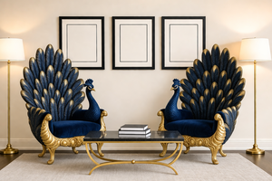 Sillón de respaldo alto a medida para decoración de interiores de lujo, sillas con respaldo ovalado tallado en oro, sillas personalizadas para sala de estar - Product Image 2