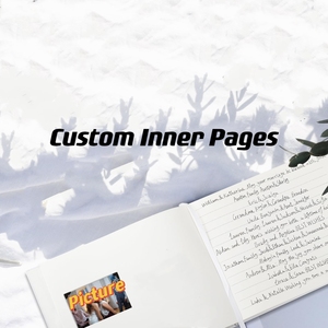 Feuille d'or estampage 9*7 ''livre d'or de connexion et de registre à couverture rigide personnalisé livre d'or de mariage - Product Image 4