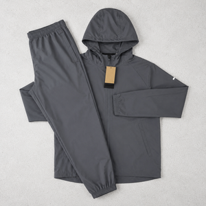 <b>Mens</b> Solid Sets Lightweight Grey <b>Cuffed</b> <b>Joggers</b> Waterproof Windproof Anorak Jacket Pants Breathable Quick Dry Mesh Lining - Product Image 1