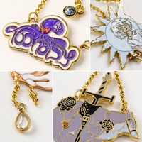 Maßgefertigte Goldton-Emaille-Kettenbrosche, Fantasievolle Himmlische Strass-Anstecknadel, Dekorativer Kragenschmuck, Großhandel OEM