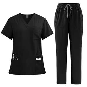 Pantalones de uniforme médico de algodón y poliéster, conjuntos de uniformes de hospital de punto, servicio OEM personalizado, traje médico con detección de agujas - Product Image 1