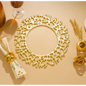 Round Metal <b>Decorative</b> <b>Plate</b> Modern Design Polished Finish Solid Pattern Handmade - Product Image 3