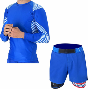 Professional <b>Custom</b> MMA Rash Guard Set Manufacturer Moisture Wicking <b>Compression</b> <b>Shirt</b> Shorts OEM - Product Image 4