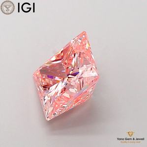 Diamant de laboratoire CVD, clarté VS1, couleur rose vif fantaisie, taille princesse, 2,00 carats, certifié IGI pour la perfection des bijoux - Product Image 5