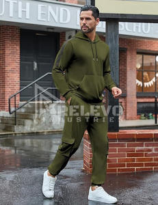 Conjunto Deportivo de 2 Piezas para Hombre, con Capucha y Cordón, 100% Algodón, Ligero, Transpirable, de Secado Rápido, Estampado Informal - Product Image 3